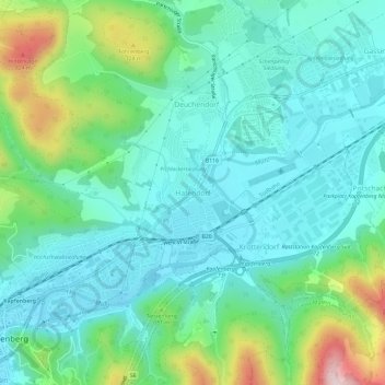 Mapa topográfico Hafendorf, altitud, relieve