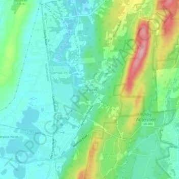 Mapa topográfico Rock Valley, altitud, relieve