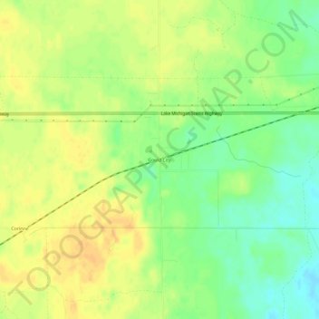 Mapa topográfico Gould City, altitud, relieve