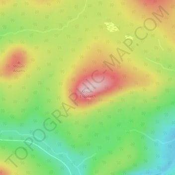 Mapa topográfico Mount Elizabeth, altitud, relieve