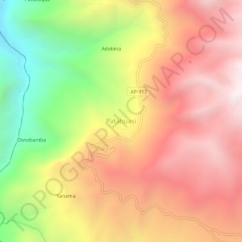 Mapa topográfico Patahuasi, altitud, relieve