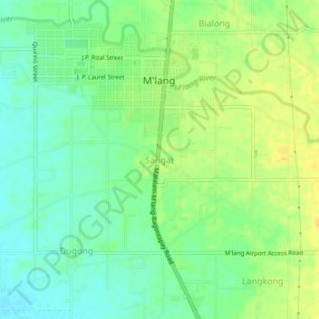 Mapa topográfico Sangat, altitud, relieve