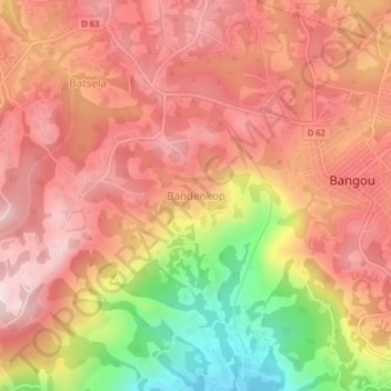 Mapa topográfico Bandenkop, altitud, relieve