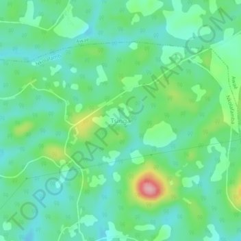 Mapa topográfico Tsinga, altitud, relieve