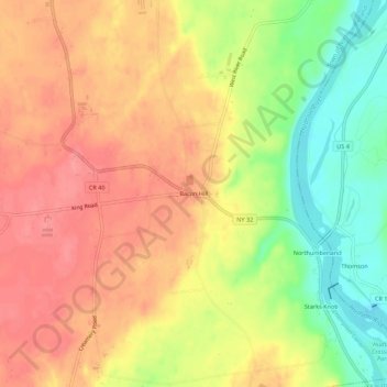 Mapa topográfico Bacon Hill, altitud, relieve