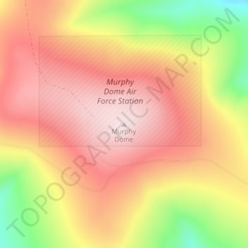 Mapa topográfico Murphy Dome, altitud, relieve