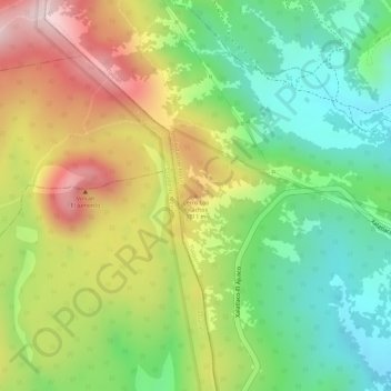 Mapa topográfico Cerro Los Picachos, altitud, relieve