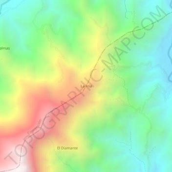 Mapa topográfico La Fria, altitud, relieve
