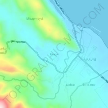 Mapa topográfico Hingk, altitud, relieve