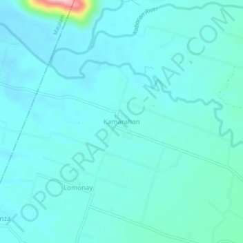 Mapa topográfico Kamarahan, altitud, relieve