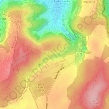 Mapa topográfico Zeel, altitud, relieve