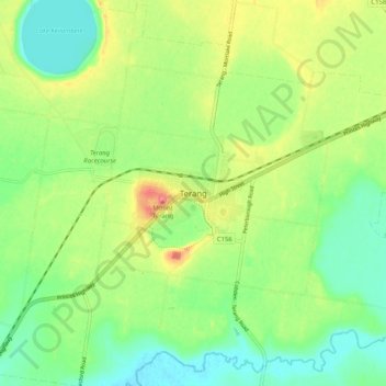 Mapa topográfico Terang, altitud, relieve