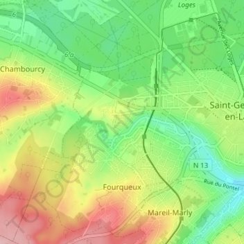 Mapa topográfico La Vieille Butte, altitud, relieve