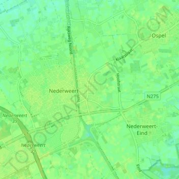 Mapa topográfico Budschop, altitud, relieve