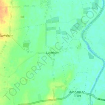 Mapa topográfico Laneham, altitud, relieve