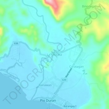 Mapa topográfico La Medalla, altitud, relieve