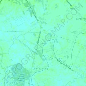 Mapa topográfico Laug, altitud, relieve