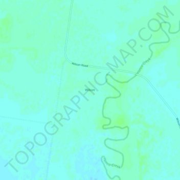 Mapa topográfico Wilson, altitud, relieve