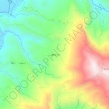 Mapa topográfico Cambaly, altitud, relieve