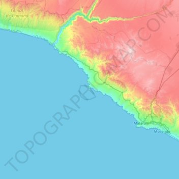 Mapa topográfico Hornillos, altitud, relieve