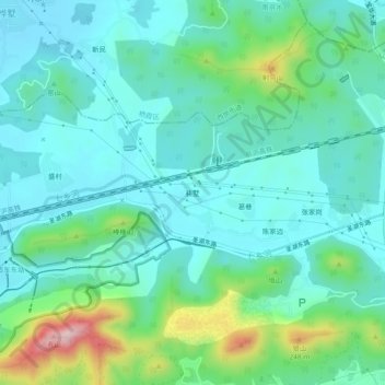 Mapa topográfico 裴墅, altitud, relieve