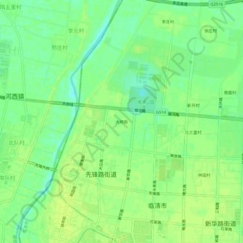Mapa topográfico Daqiaojie, altitud, relieve