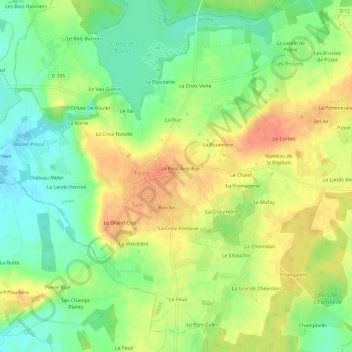Mapa topográfico L'Ardrier, altitud, relieve
