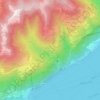 Mapa topográfico Corniga, altitud, relieve