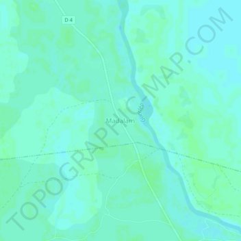 Mapa topográfico Madalam, altitud, relieve
