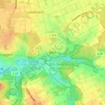 Mapa topográfico Born, altitud, relieve