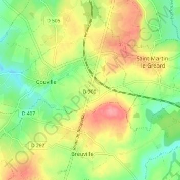 Mapa topográfico Village Talfaret, altitud, relieve