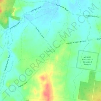 Mapa topográfico Majorca, altitud, relieve