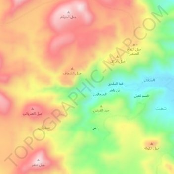 Mapa topográfico Hamil, altitud, relieve