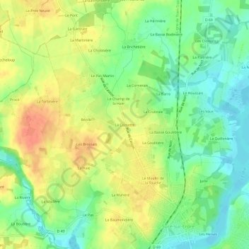 Mapa topográfico La Cornette, altitud, relieve
