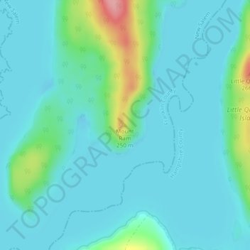 Mapa topográfico Mount Ram, altitud, relieve