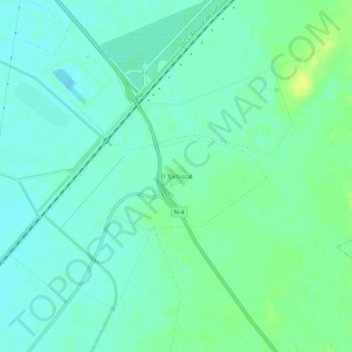 Mapa topográfico El Torbiscal, altitud, relieve