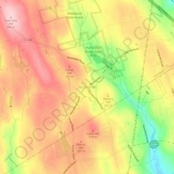Mapa topográfico Northfield, altitud, relieve