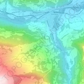 Mapa topográfico Luven, altitud, relieve