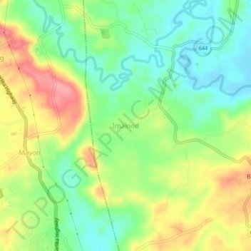 Mapa topográfico Imalnod, altitud, relieve