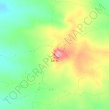 Mapa topográfico Torcón, altitud, relieve