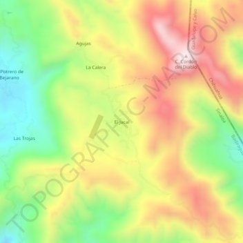 Mapa topográfico El Jacal, altitud, relieve