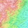 Mapa topográfico Lushan, altitud, relieve