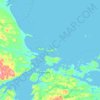 Mapa topográfico Newfoundland Island, altitud, relieve
