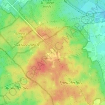 Mapa topográfico Drie, altitud, relieve
