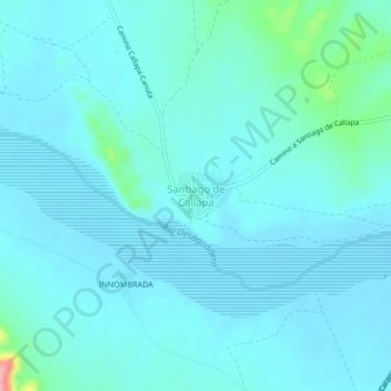 Mapa topográfico Santiago de Callapa, altitud, relieve