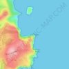 Mapa topográfico Cap Negre, altitud, relieve