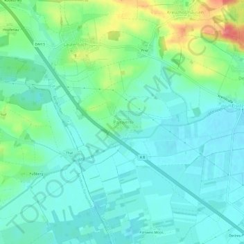 Mapa topográfico Palsweis, altitud, relieve