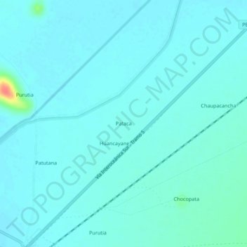 Mapa topográfico Pataca, altitud, relieve