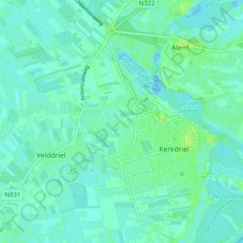 Mapa topográfico Hoorzik, altitud, relieve