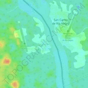 Mapa topográfico San Felipe, altitud, relieve
